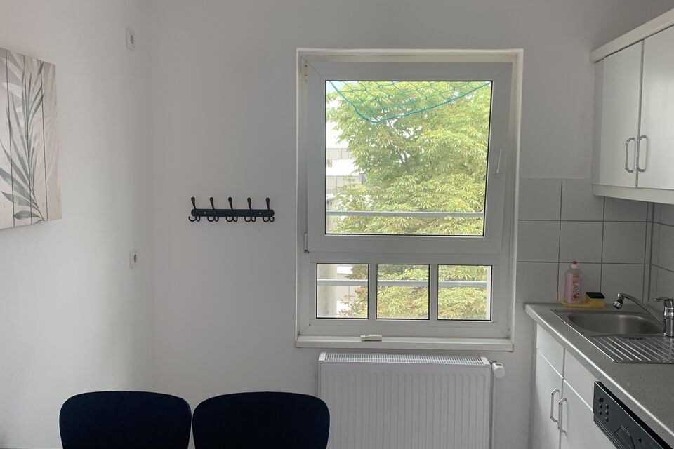 Furnished apartment, kitchen with large window in Berlin Prenzlauer Berg