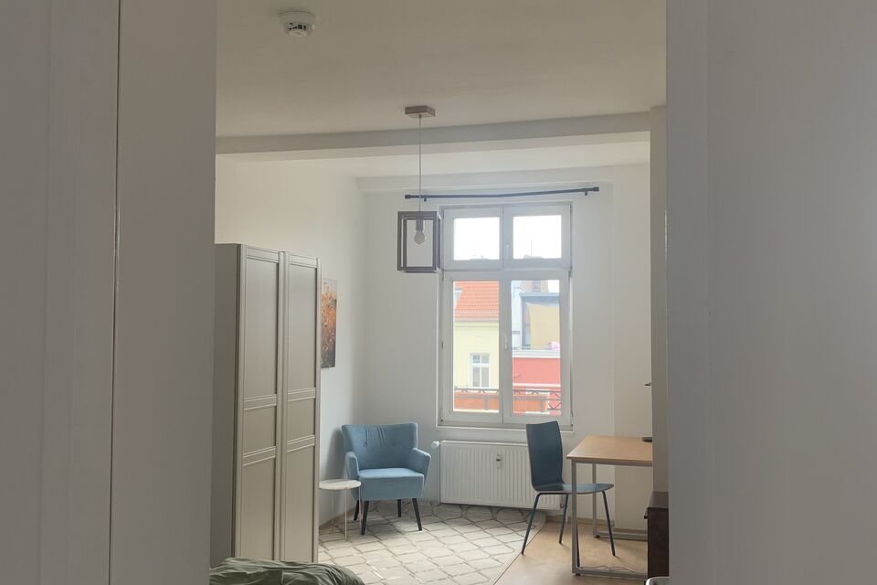 Furnished apartment, living room with natural light in Berlin Prenzlauer Berg