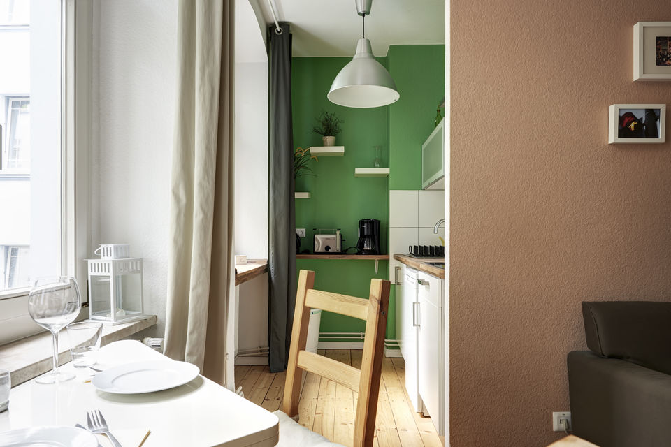 Furnished apartment, dining room with open kitchen in Berlin Prenzlauer Berg