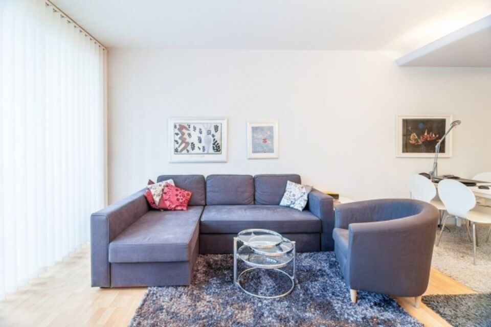 Furnished apartment, living room with corner sofa in Berlin Wilmersdorf