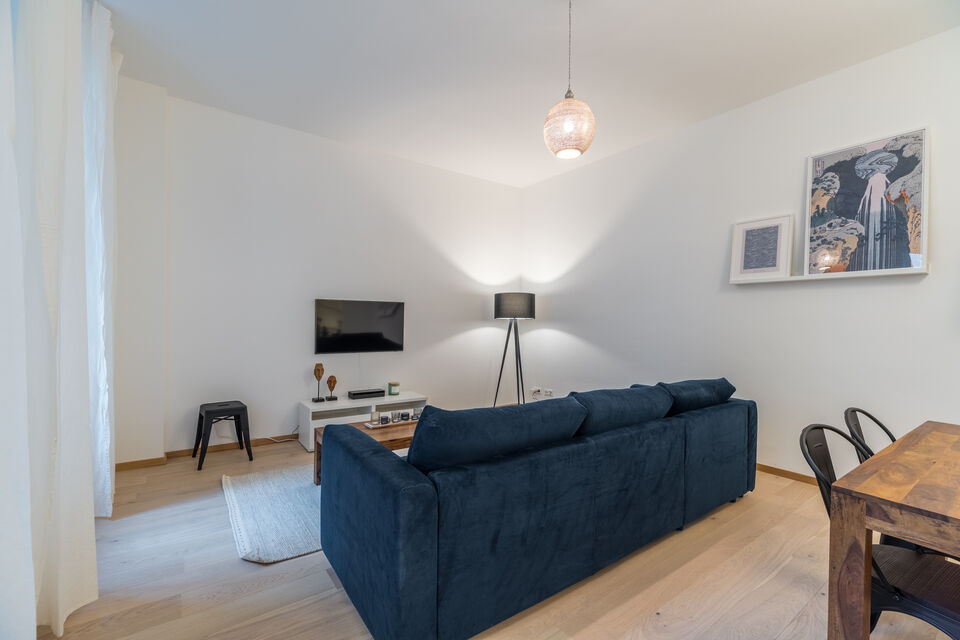 Furnished apartment, living room with sloped ceiling in Berlin Prenzlauer Berg
