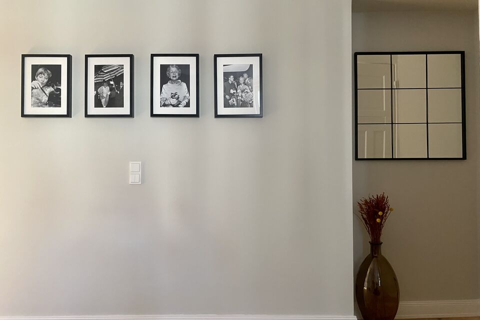 Furnished apartment, living room with gallery wall in Berlin Charlottenburg