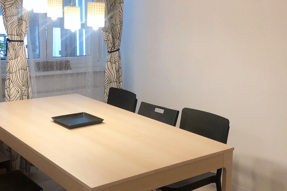 Furnished apartment, dining room with city view in Berlin Mitte