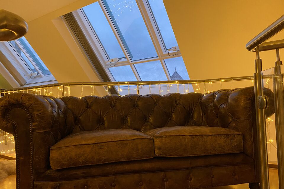 Furnished apartment, living room with skylights in Berlin Charlottenburg