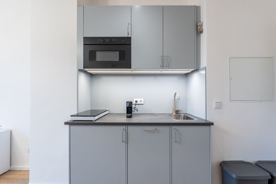 Furnished apartment, kitchen with kitchenette and LED lighting in Berlin Charlottenburg