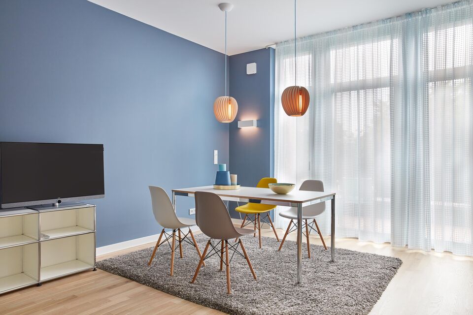 Furnished apartment, dining room with pendant lights in Berlin Spandau