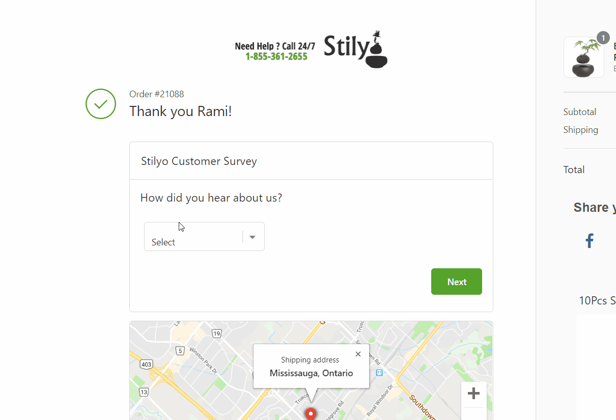 Post purchase Survey