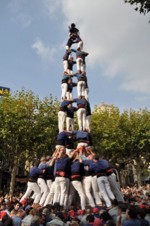 El 4 de 9 amb folre dels Capgrossos a la seva Diada