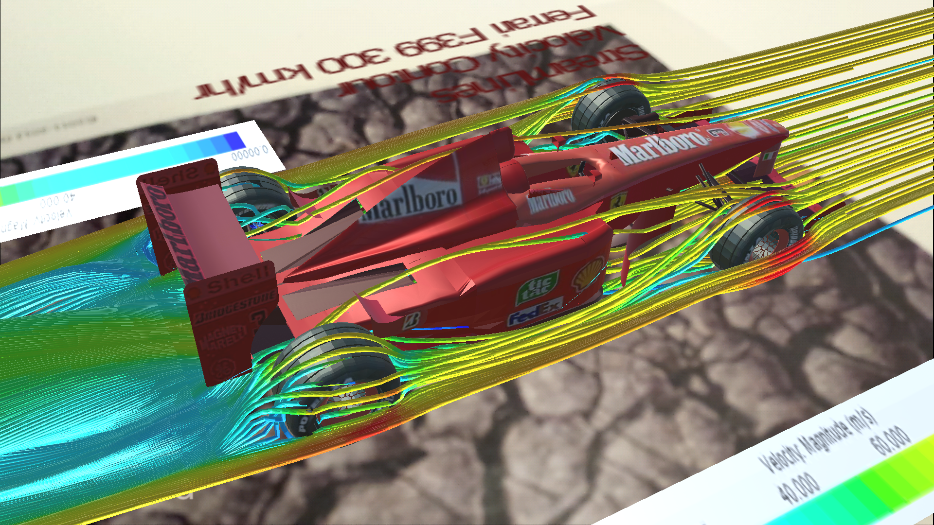 Ferrari Formula1 F399 Aerodynamics Visualization in Augmented Reality