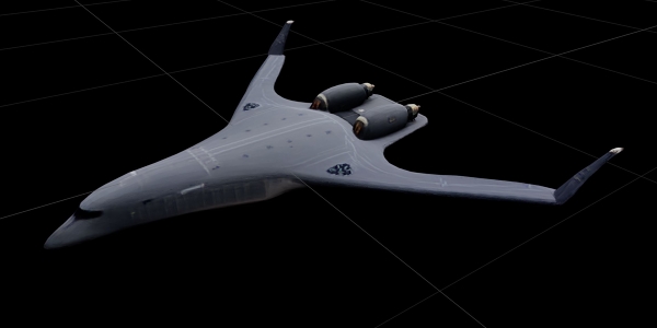 Blended Wing Body Aircraft 3D Model Made by AI 3D Generator  - Downloads: 0, Views: 36, Likes: 0
