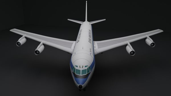 Boeing-707-Pan-American-3D-Model-FetchCFD-Image-Front-View.jpg - High-quality image for the Boeing 707 Airplane 3D Model project