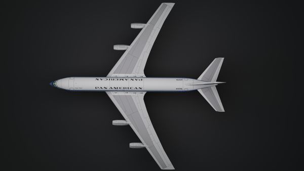 Boeing-707-Pan-American-3D-Model-FetchCFD-Image-Top-View.jpg - High-quality image for the Boeing 707 Airplane 3D Model project