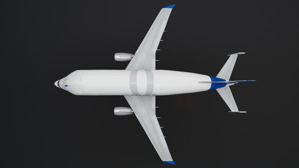 Airbus-Beluga-3D-Model-FetchCFD-Image-Top-View.jpg - High-quality image for the Airbus Beluga 3D Model project