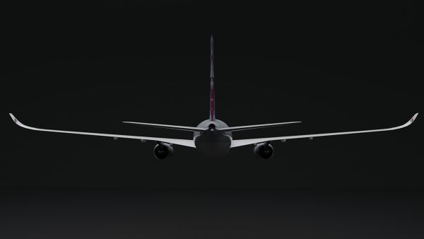 Airbus-A350-QATAR-Airways-3D-Model-FetchCFD-Image-Rear-View.jpg - High-quality image for the Airbus A350 3D Model project