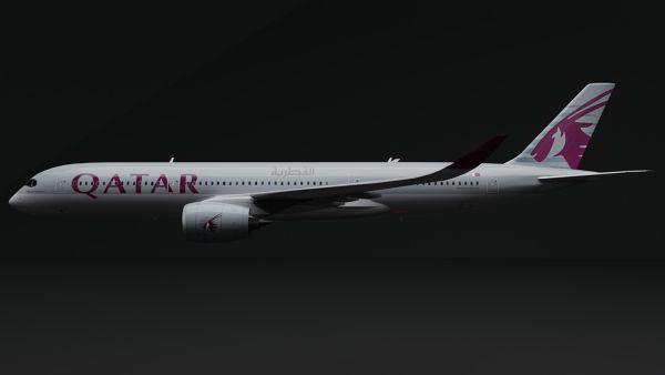 Airbus-A350-QATAR-Airways-3D-Model-FetchCFD-Image-Side-View.jpg - High-quality image for the Airbus A350 3D Model project