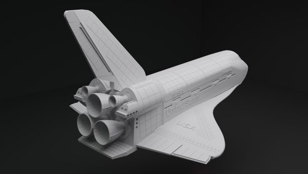 Space-Shuttle-Endeavour-3D-Model-FetchCFD-Image-Rear-View.jpg - High-quality image for the Space Shuttle Endeavour 3D Model project