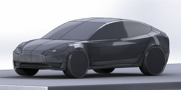 Preview 1.JPG - High-quality image for the Tesla Model 3 CFD Ready and Water-tight Mesh 3D model project
