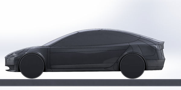 Preview 3.JPG - High-quality image for the Tesla Model 3 CFD Ready and Water-tight Mesh 3D model project