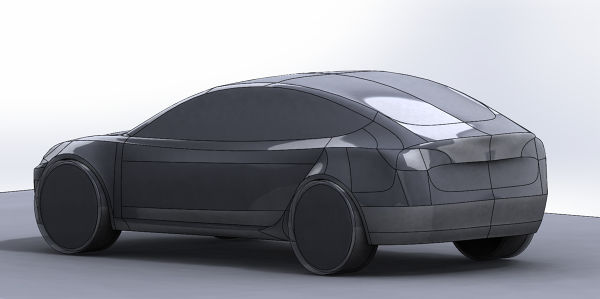 Preview 2.JPG - High-quality image for the Tesla Model 3 CFD Ready and Water-tight Mesh 3D model project