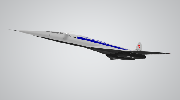 Tupolev-Tu-144-3D-Model-FetchCFD-Image-Iso-View.PNG - High-quality image for the Tupolev Tu-144 Aircraft 3D Model project