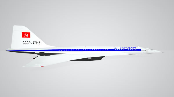 Tupolev-Tu-144-3D-Model-FetchCFD-Image-Side-View.PNG - High-quality image for the Tupolev Tu-144 Aircraft 3D Model project