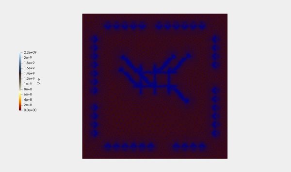 6-Qubit-Superconducting-Quantum-Chip-Electromagnetic-Simulation-using-NumericalAI-electric-energy-density-field-u_e-Contour-image.JPG - High-quality image for the 6-Qubit Superconducting Quantum Chip Simulation project