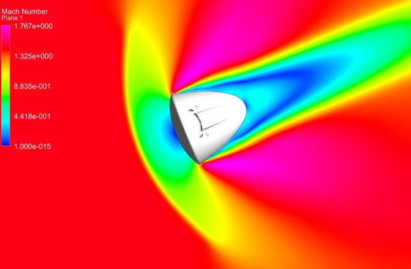 SpaceX-Dragon-CFD-Simulation-ANSYS-CFX-Mach-Contour-FetchCFD.jpg - High-quality image for the CFD Simulation of SpaceX Dragon project
