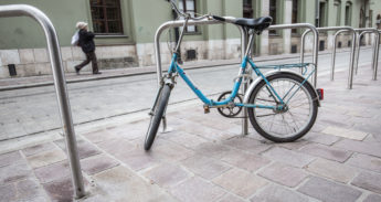 New bicycle racks at the centre of old town in Krakow