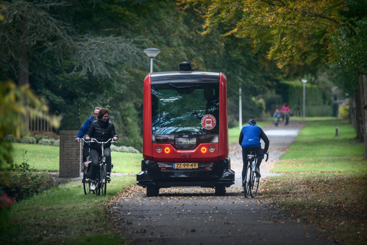 Een zelfrijdende bus in Appelscha