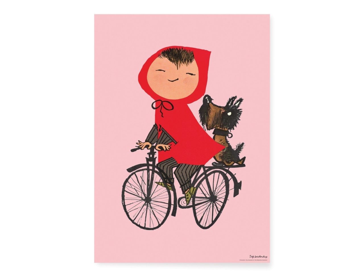 Poster van meisje op de fiets