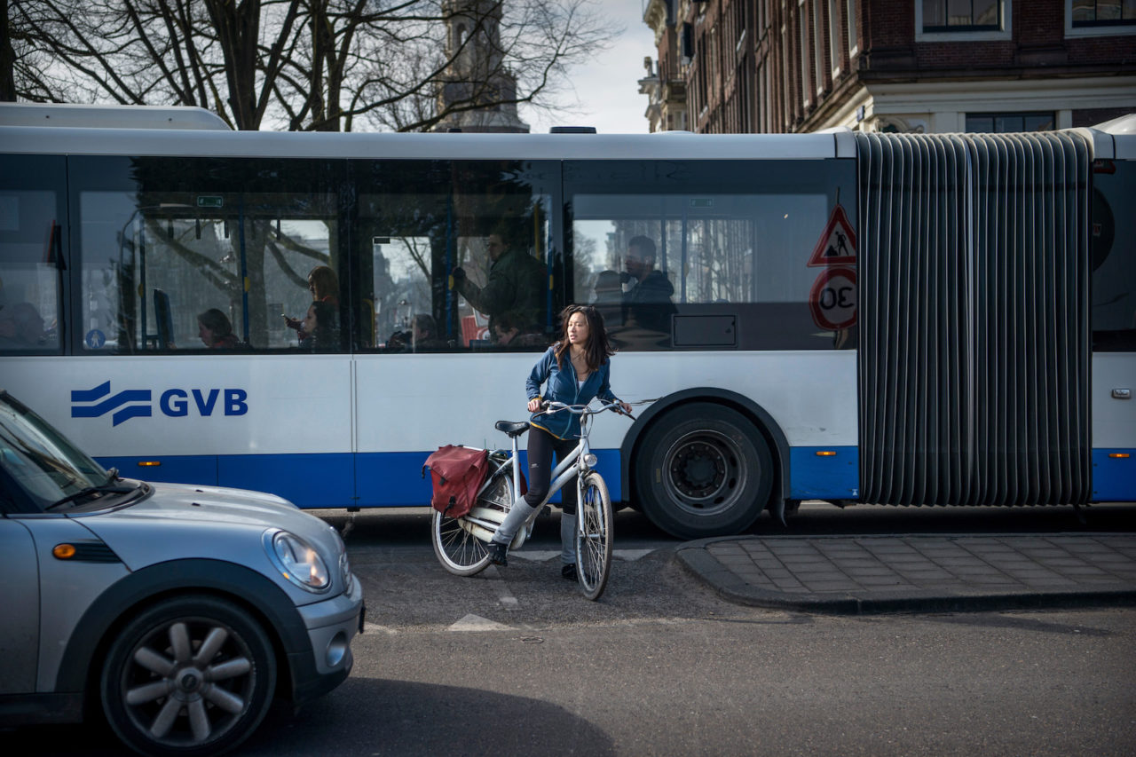 oversteken met de fiets