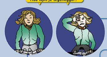 verblinde en niet-verblinde fietser
