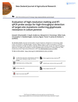 Evaluation of high-resolution melting and RT-qPCR probe assays for high-throughput detection of target-site mutations conferring glyphosate resistance in Lolium perenne