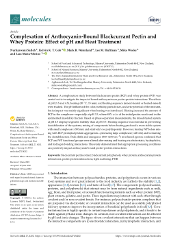 Complexation of anthocyanin-bound blackcurrant pectin and whey protein: Effect of pH and heat treatment