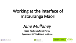 Working at the interface of mātauranga Māori and science
