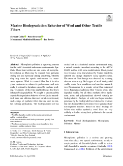 Marine biodegradation behavior of wool and other textile fibers