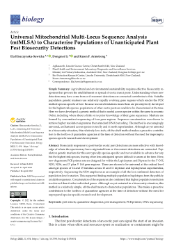 Universal mitochondrial multi-locus sequence analysis (mtMLSA) to characterise populations of unanticipated plant pest biosecurity detections