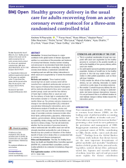 Healthy grocery delivery in the usual care for adults recovering from an acute coronary event: protocol for a three-arm randomised controlled trial
