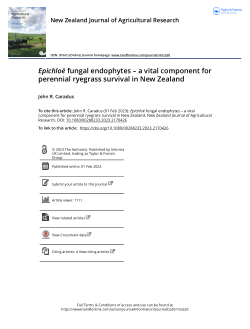 <i>Epichloë </i>fungal endophytes – a vital component for perennial ryegrass survival in New Zealand