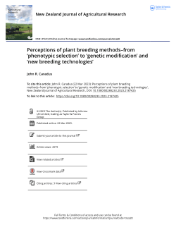 Perceptions of plant breeding methods – from ‘phenotypic selection’ to ‘genetic modification’ and ‘new breeding technologies’