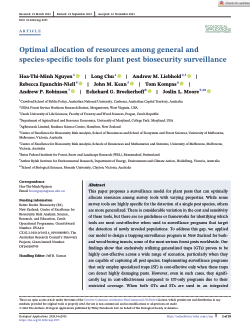 Optimal allocation of resources among general and species-specific tools for plant pest biosecurity surveillance