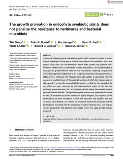 The growth promotion in endophyte symbiotic plants does not penalise the resistance to herbivores and bacterial microbiota