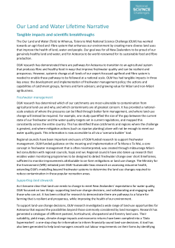 Our Land and Water National Science Challenge Lifetime Narrative