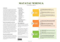 Matatau Whenua Guidelines: Infographic