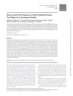 Severe Insect Pest Impacts on New Zealand Pasture: The Plight of an Ecological Outlier