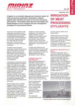Irrigation of meat processing effluents