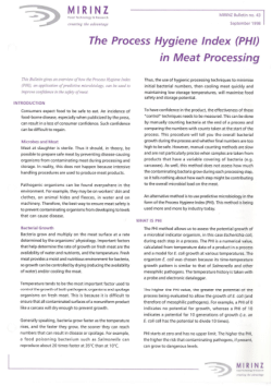 The Process Hygiene Index (PHI) in Meat Processing