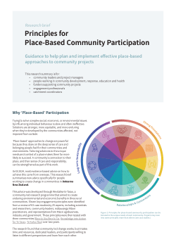 Principles for place-based community participation