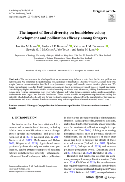 The impact of floral diversity on bumble bee colony development and pollination efficacy among foragers