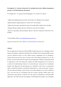 Development of a decision framework for matching farm dairy effluent management practices to soil and landscape risk features